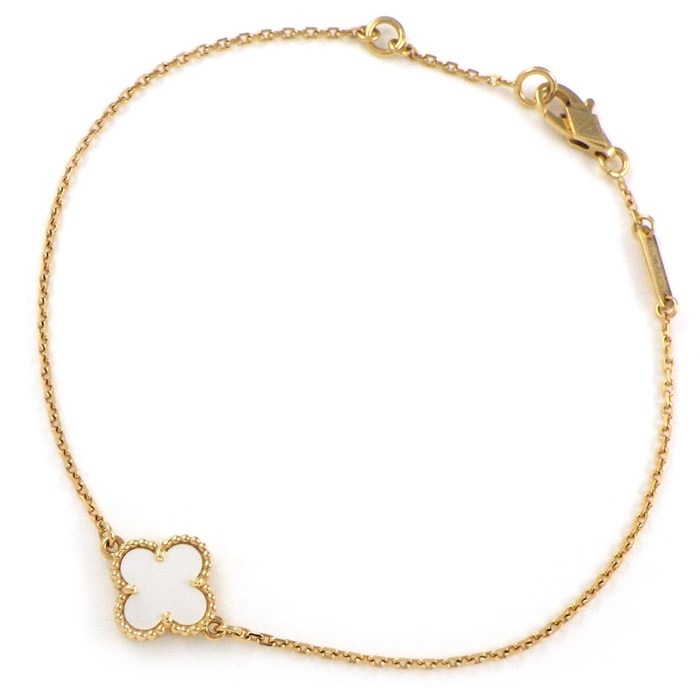 乐天商城 - ヴァンクリーフ＆アーペル Van Cleef & Arpels ブレスレット スウィートアルハンブラ VCARF68800 ホワイト シェル K18YG 【中古】