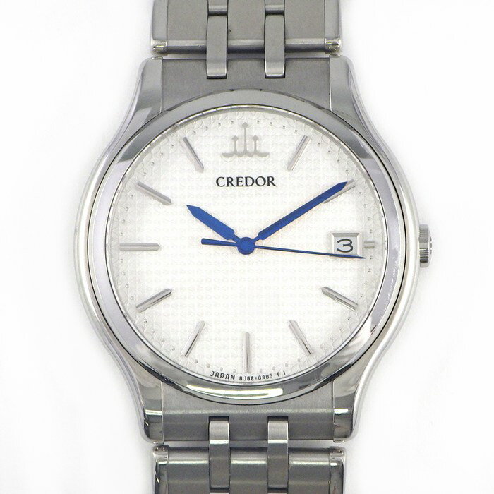 乐天商城 - クレドール CREDOR 腕時計 シグノクォーツ GCAZ057/8J86-7A00 デイト シルバー文字盤 SS クオーツアナログ 【中古】