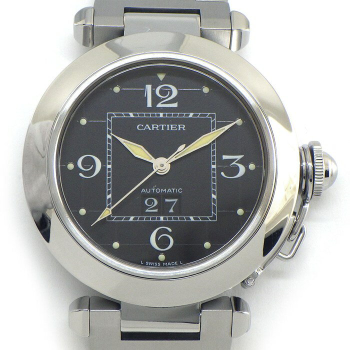カルティエ Cartier 腕時計 パシャC W31053M7 ブラック文字盤 デイト 夜光針/インデックス SS 自動巻き 【中古】