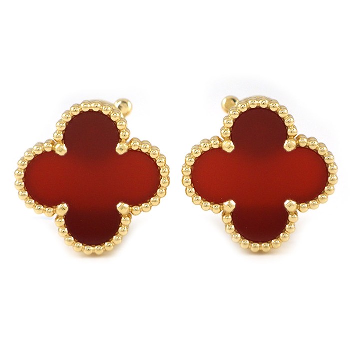 樂天商城 - ヴァンクリーフ＆アーペル Van Cleef & Arpels ピアス ヴィンテージアルハンブラ VCARD40400 カーネリアン K18YG 【箱・保付き】 【中古】
