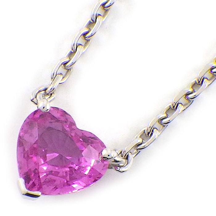 蓝宝石 - カルティエ Cartier ネックレス 1ポイント ハートシェイプ ピンクサファイア K18WG 【中古】