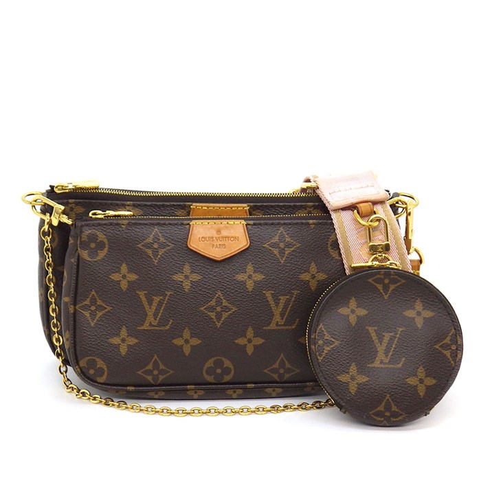 乐天商城 - 【最大1万円OFFクーポン配布中&10日限定★ポイント3倍】 ルイ・ヴィトン LOUIS VUITTON ショルダーバッグ ミュルティポシェットアクセソワール M44840 ローズクレール モノグラム レザー 【中古】