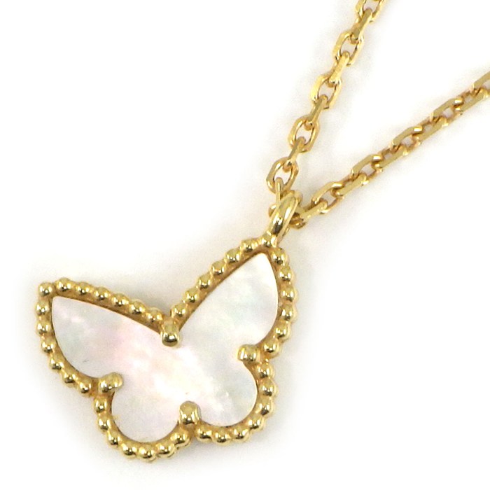 乐天商城 - 【最大3万円OFFクーポン配布中】 ヴァンクリーフ＆アーペル Van Cleef & Arpels ネックレス スウィートアルハンブラ パピヨン VCARF69300 ホワイト シェル K18YG 【中古】