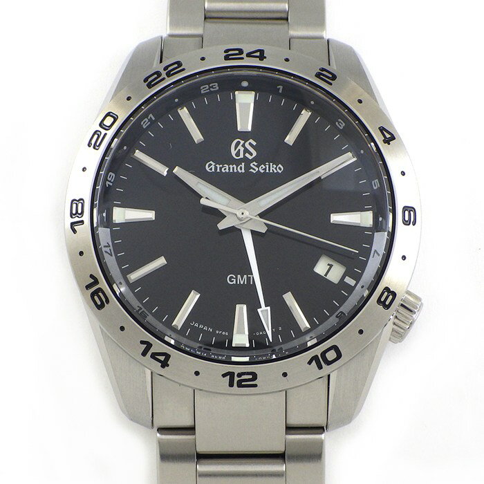 グランドセイコー Grand Seiko 腕時計 スポーツコレクション SBGN027/9F86-0AK0 デイト GMT 夜光インデックス 夜光針 ブラック文字盤 SS クオーツアナログ 【中古】