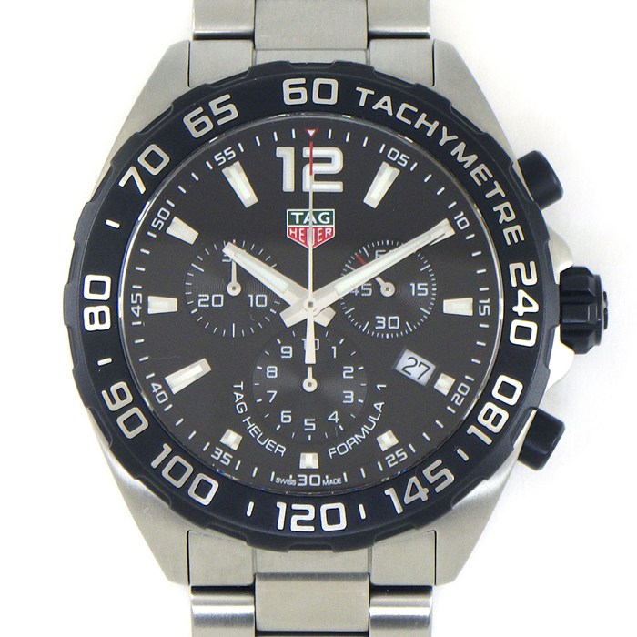 乐天商城 - タグ・ホイヤー TAG Heuer 腕時計 フォーミュラ1 CAZ1010.BA0842 ブラック文字盤 デイト クロノグラフ タキメーター スモールセコンド 夜光針 SS クオーツアナログ 【箱・保付き】 【中古】