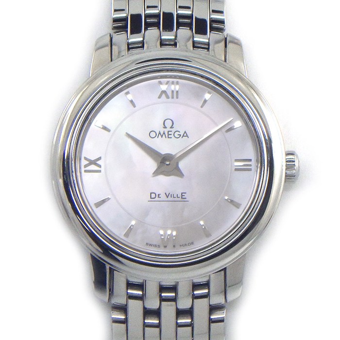 オメガ OMEGA 腕時計 デ・ヴィル 424.10.24.60.05.001 ホワイトシェル文字盤 ローマンインデックス SS クオーツアナログ 【箱・保付き】 【中古】