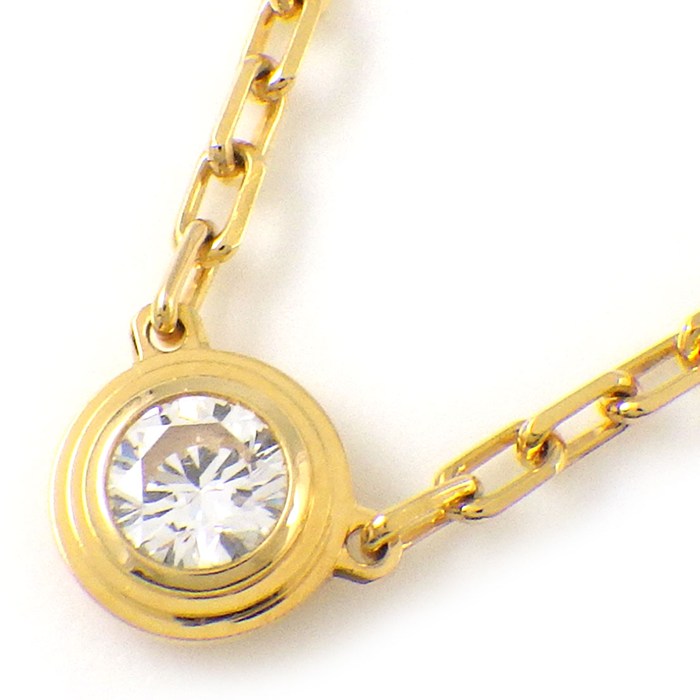 乐天商城 - 【最大3万円OFFクーポン配布中】 カルティエ Cartier ネックレス ダムール SM ディアマン レジェ B7215800 1ポイント ダイヤモンド 0.09ct K18YG 【中古】