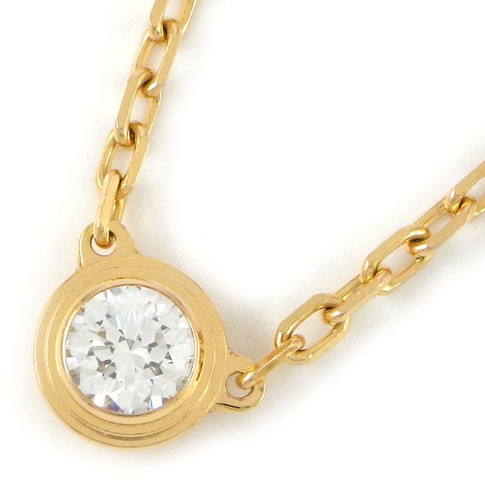 乐天商城 - 【最大1万円OFFクーポン配布中&10日限定★ポイント3倍】 カルティエ Cartier ネックレス ダムール スモールモデル SM ディアマン レジェ B7215700 1ポイント ダイヤモンド 0.09ct K18PG 【中古】