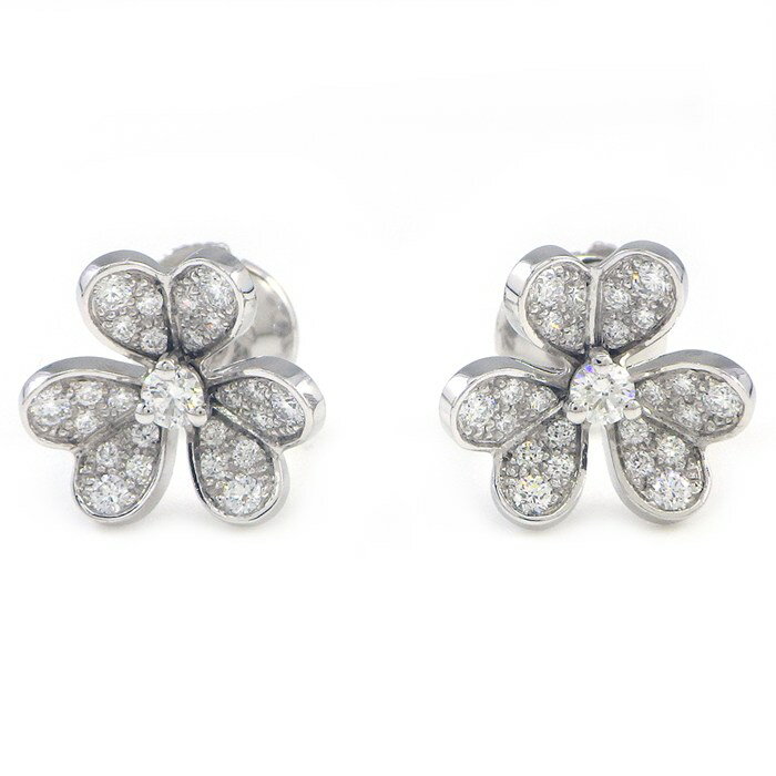 乐天商城 - ヴァンクリーフ＆アーペル Van Cleef & Arpels ピアス フリヴォル ミニ VCARP3W100 パヴェ ラウンドカット 50ポイント ダイヤモンド 計0.42ct K18WG 【中古】