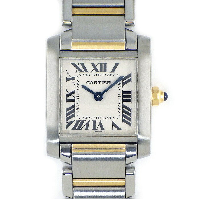 樂天商城 - カルティエ Cartier 腕時計 タンク フランセーズ SM W51007Q4 スクエア アイボリー文字盤 ローマンインデックス K18YG SS クオーツアナログ 【中古】