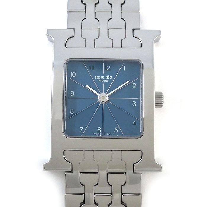 樂天商城 - エルメス HERMES 腕時計 Hウォッチ HH1.210 スクエア ブルー文字盤 SS クオーツアナログ 【中古】