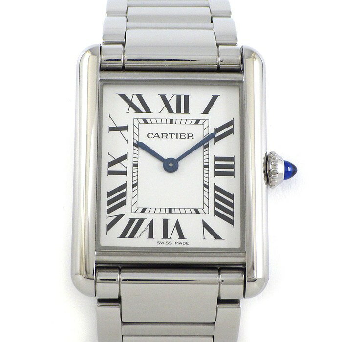 カルティエ Cartier 腕時計 タンク マスト LM WSTA0052 レクタンギュラー シルバー文字盤 SS クオーツアナログ 【箱・保付き】 【中古】