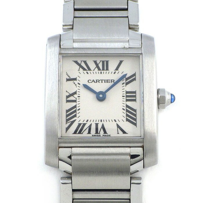 乐天商城 - 【最大3万円OFFクーポン配布中】 カルティエ Cartier 腕時計 タンク フランセーズ SM W51008Q3 スクエア アイボリー文字盤 SS クオーツアナログ 【箱・保付き】 【中古】