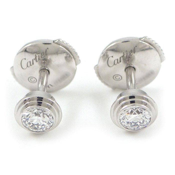樂天商城 - カルティエ Cartier ピアス ダムール MM B8041400 ディアマン レジェ 2ポイント ダイヤモンド 計0.26ct K18WG 【中古】