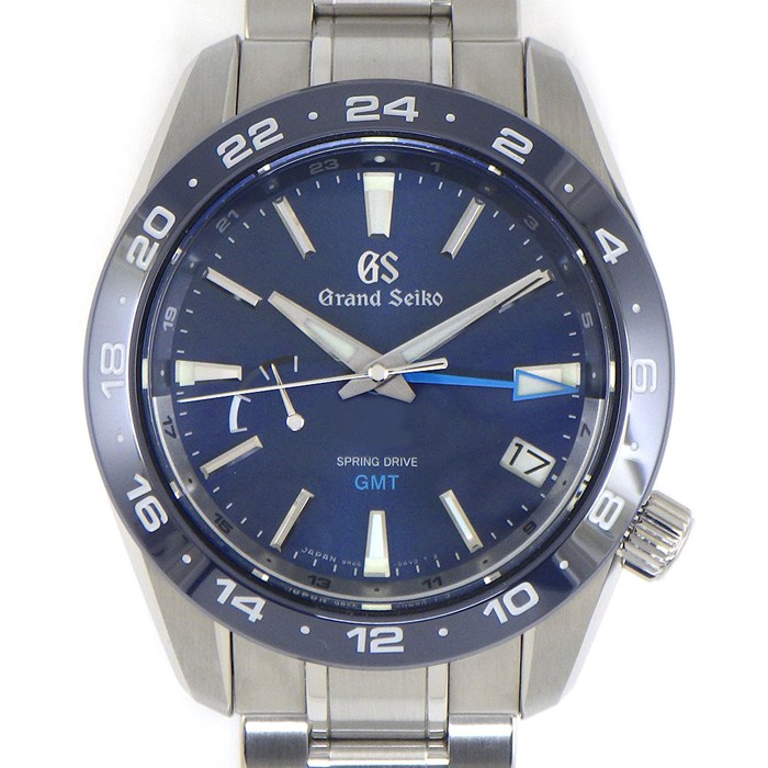 グランドセイコー Grand Seiko 腕時計 スポーツコレクション SBGE255/9R66-0BB0 サンレイ ネイビー文字盤 夜光針/インデックス GMT デイト 24時針（デュアルタイム表示機能） パワーリザーブ表示機能 SS スプリングドライブ 【箱・保付き】 【中古】
