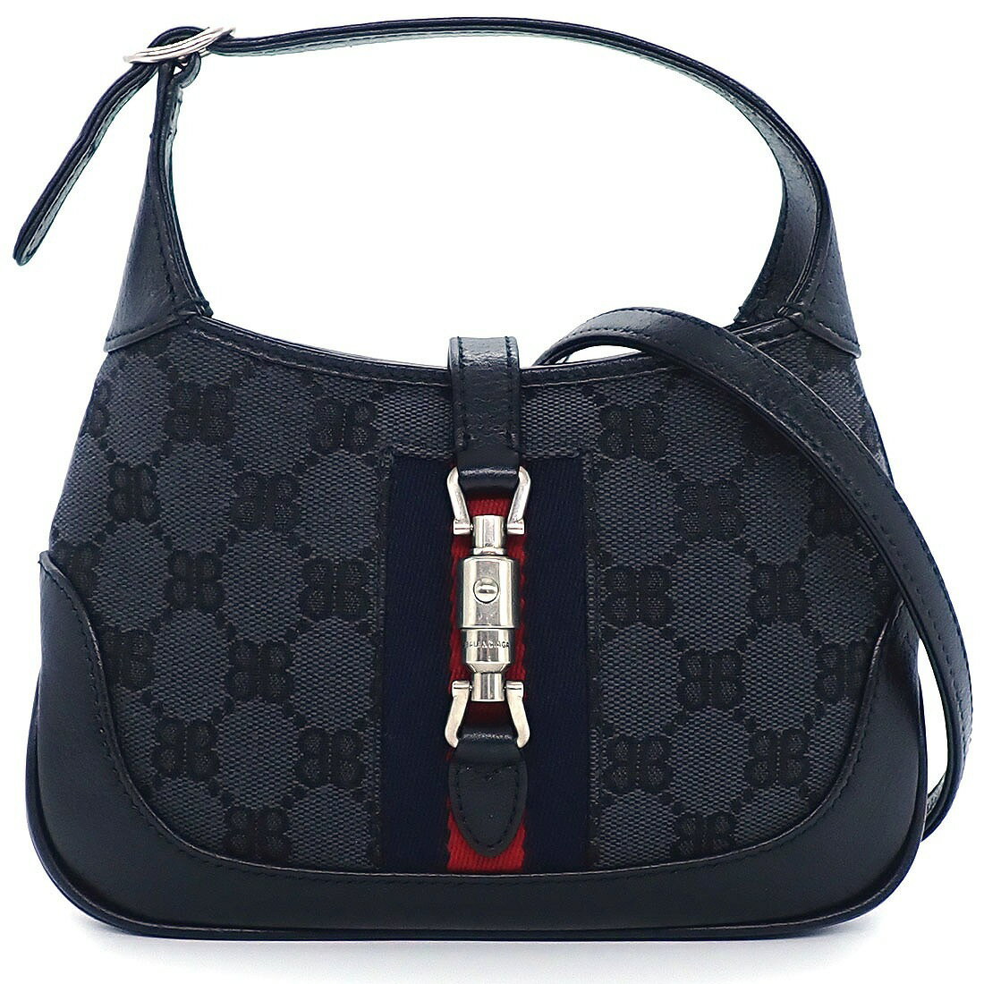 乐天商城 - 【最大1万円OFFクーポン配布中】 グッチ GUCCI x バレンシアガ BALENCIAGA ショルダーバッグ ザ・ハッカープロジェクト ジャッキー 680132 GGキャンバス レザー 【中古】