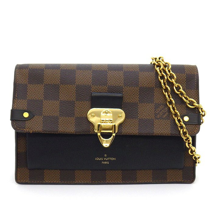 LOUIS VUITTON - ルイ・ヴィトン LOUIS VUITTON ショルダーバッグ ポルトフォイユ ヴァヴァン N60221 ブラウン ブラック ダミエエベヌキャンバス 【中古】