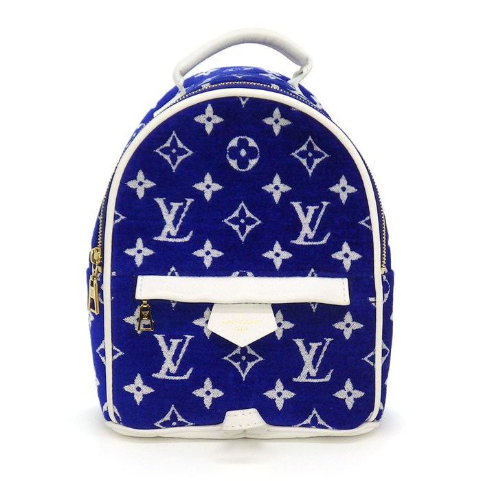 乐天商城 - ルイ・ヴィトン LOUIS VUITTON バックパック・リュック パームスプリングス MINI M46207 ブルー モノグラムジャガード レザー 【中古】