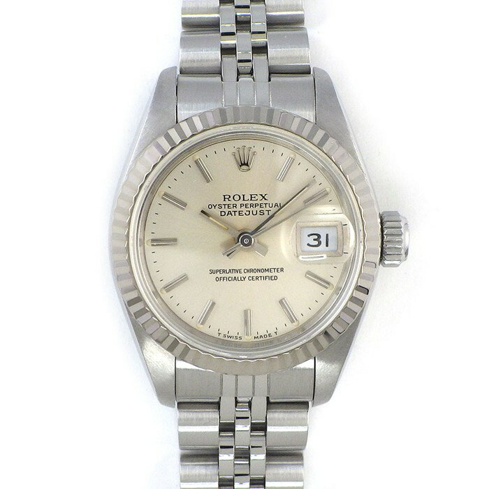 乐天商城 - 【最大1万円OFFクーポン配布中】 ロレックス Rolex 腕時計 デイトジャスト 69174 X番 1991年 シルバー文字盤 デイト K18WG SS 自動巻き 【箱・保付き】 【中古】 【OH済み】
