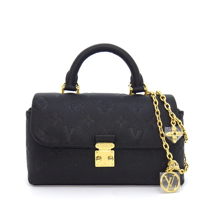 樂天商城 - ルイ・ヴィトン LOUIS VUITTON ハンドバッグ ナノ マドレーヌ M12144 ノワール モノグラムアンプラントレザー ゴールド金具 【中古】