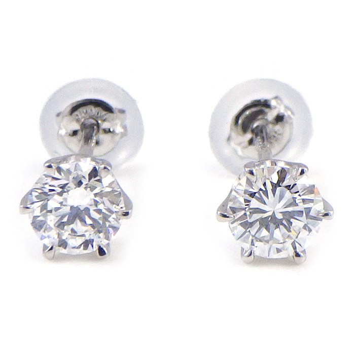 樂天商城 - 【ダイヤモンド 】 ピアス ソリテール ソリティア スタッド ラウンド ダイヤモンド 0.270ct(F/VS2/GD) / 0.281ct(F/VS2/GD) PT900
