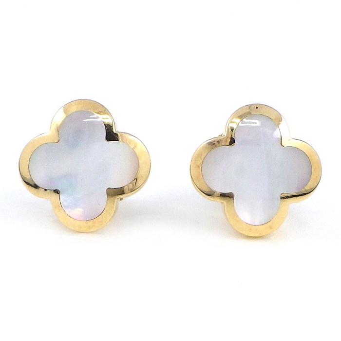 乐天商城 - 【最大1万円OFFクーポン配布中】 ヴァンクリーフ＆アーペル Van Cleef & Arpels ピアス ピュア アルハンブラ VCARA38800 ホワイト シェル K18YG 【中古】