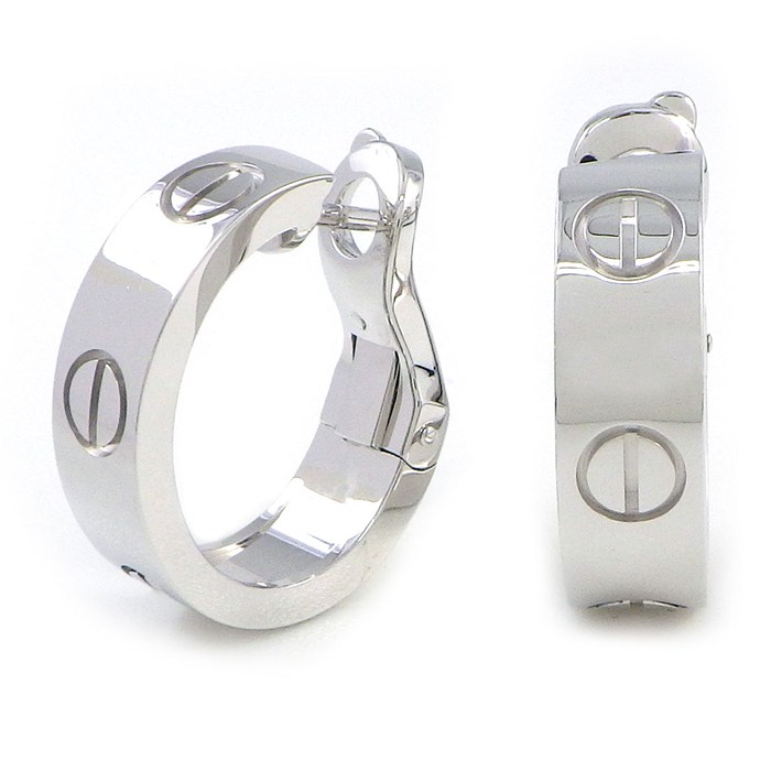 乐天商城 - 【最大1万円OFFクーポン配布中】 カルティエ Cartier ピアス ラブ フープ K18WG 【中古】