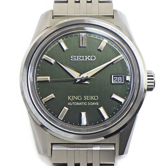 乐天商城 - 【最大1万円OFFクーポン配布中&10日限定★ポイント3倍】 セイコー SEIKO 腕時計 キングセイコー SDKS025/6R55-0OB0 KSK メカニカル デイト 夜光インデックス 夜光針 ヘアライン仕上げ グリーン文字盤 SS 自動巻き 【箱・保付き】 【中古】