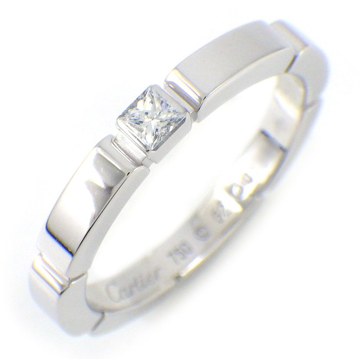 乐天商城 - 【最大1万円OFFクーポン配布中&10日限定★ポイント3倍】 カルティエ Cartier リング マイヨンパンテール B4080252 1ポイント プリンセスカット ダイヤモンド K18WG 11.5号 / #52 【箱・保付き】 【中古】