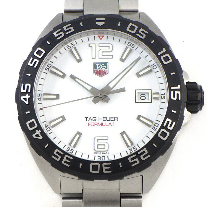 樂天商城 - タグ・ホイヤー TAG Heuer 腕時計 フォーミュラ1 WAZ1111.BA0875 デイト 回転ベゼル 夜光インデックス 夜光針 ホワイト文字盤 SS クオーツアナログ 【中古】