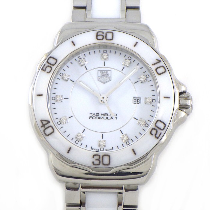 樂天商城 - タグ・ホイヤー TAG Heuer 腕時計 フォーミュラ1 WAH1315.BA0868 デイト 12ポイント ダイヤインデックス ホワイト文字盤 SS セラミック クオーツアナログ 【中古】