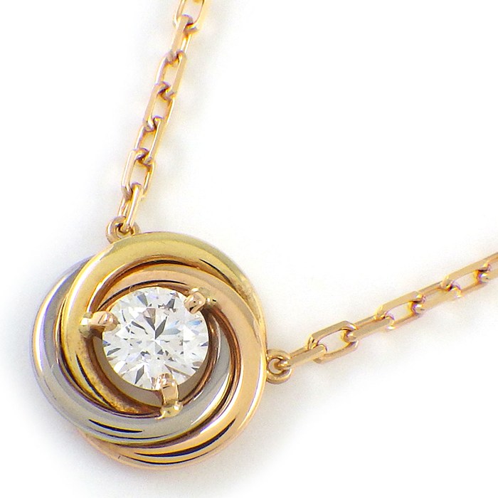 樂天商城 - カルティエ Cartier ネックレス トリニティ スリーカラー 1ポイント ダイヤモンド K18PG K18WG K18YG 【中古】