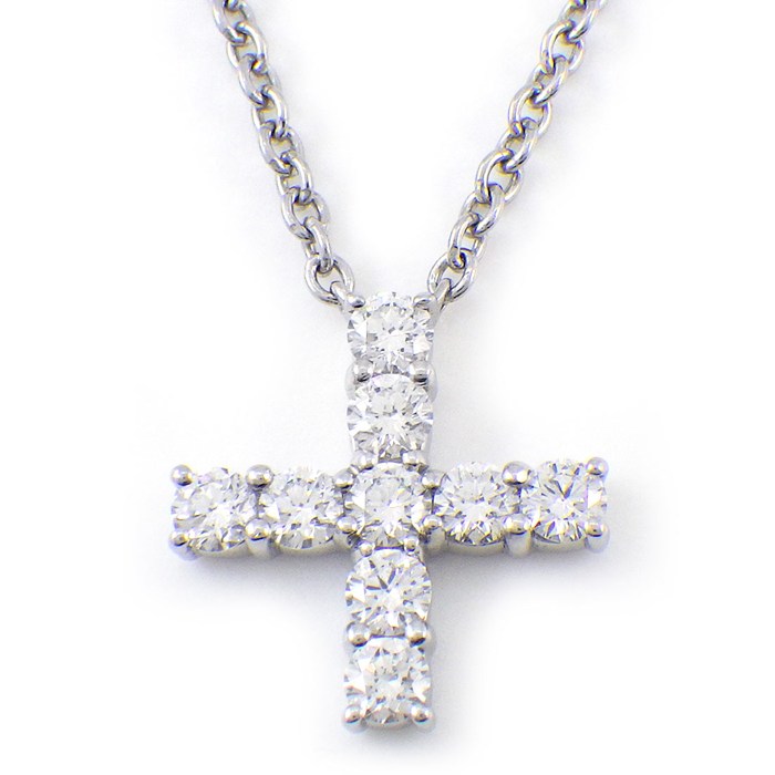 樂天商城 - ハリーウィンストン HARRY WINSTON ネックレス シンボルズ ミニクロス PEDPREMCRMC 9ポイント ダイヤモンド 計0.41ct PT950 【箱・保付き】 【中古】