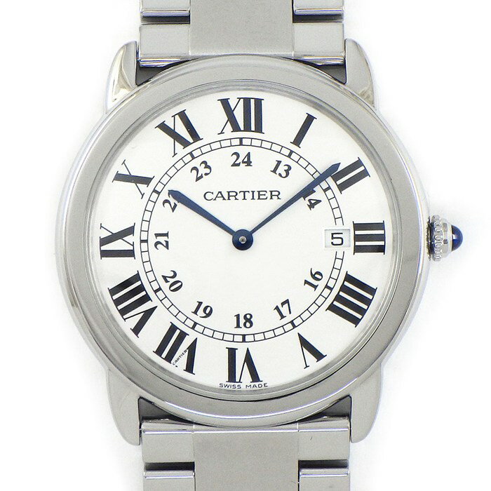乐天商城 - 【最大1万円OFFクーポン配布中&10日限定★ポイント3倍】 カルティエ Cartier 腕時計 ロンドソロ W6701005 シルバー文字盤 ローマンインデックス SS クオーツアナログ 【中古】