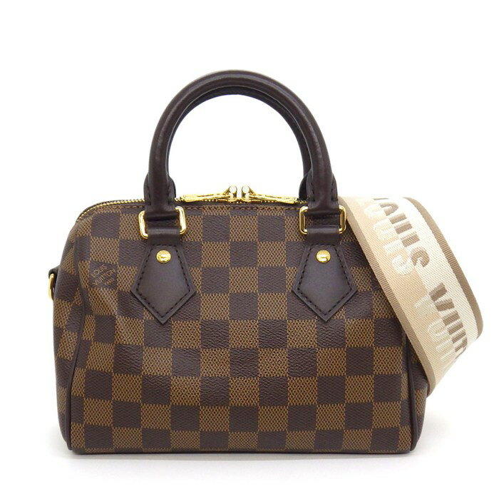 乐天商城 - 【最大1万円OFFクーポン配布中&5日限定★ポイント3倍】 ルイ・ヴィトン LOUIS VUITTON ショルダーバッグ スピーディ バンドリエール 20 N40489 ブラウン ベージュ ダミエエベヌ レザー 【中古】