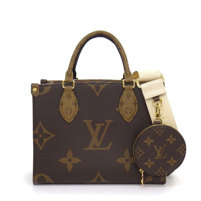 Rakuten - 【30日限定★ポイント3倍】 ルイ・ヴィトン LOUIS VUITTON トートバッグ オンザゴーPM M46373 ブラウン モノグラムキャンバス モノグラムリバースキャンバス 【中古】