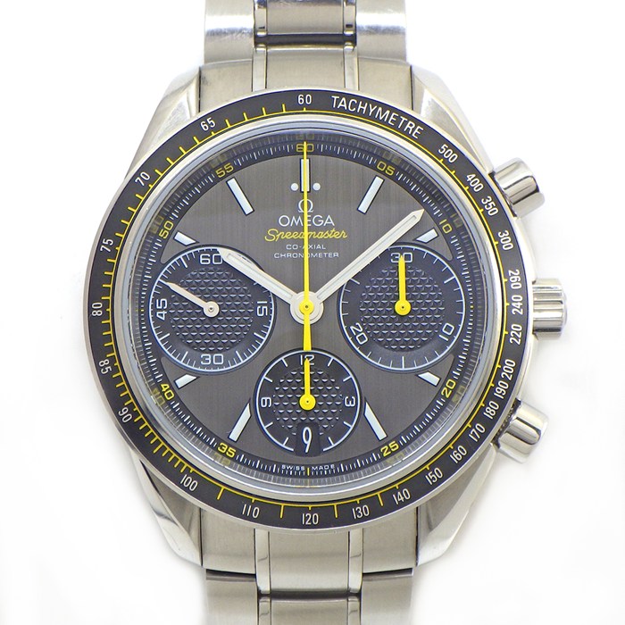 F, H, W - 【15日限定★ポイント3倍】 オメガ OMEGA 腕時計 スピードマスター レーシング 326.30.40.50.06.001 デイト クロノグラフ タキメーター スモールセコンド 夜光針/インデックス クロノメーター ギョーシェ グレー文字盤 SS 自動巻き 【箱・保付き】 【中古】