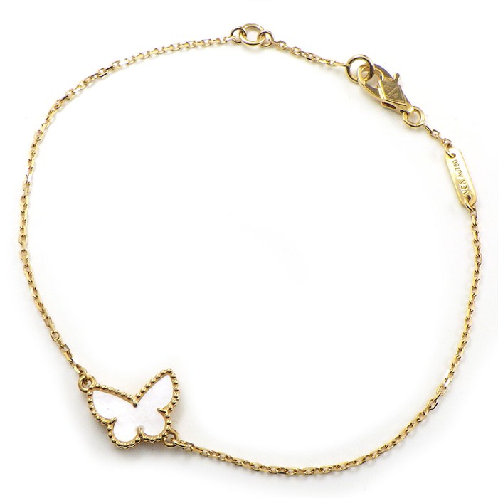 樂天商城 - ヴァンクリーフ＆アーペル Van Cleef & Arpels ブレスレット スウィートアルハンブラ パピヨン VCARF69000 ホワイト シェル K18YG 【中古】