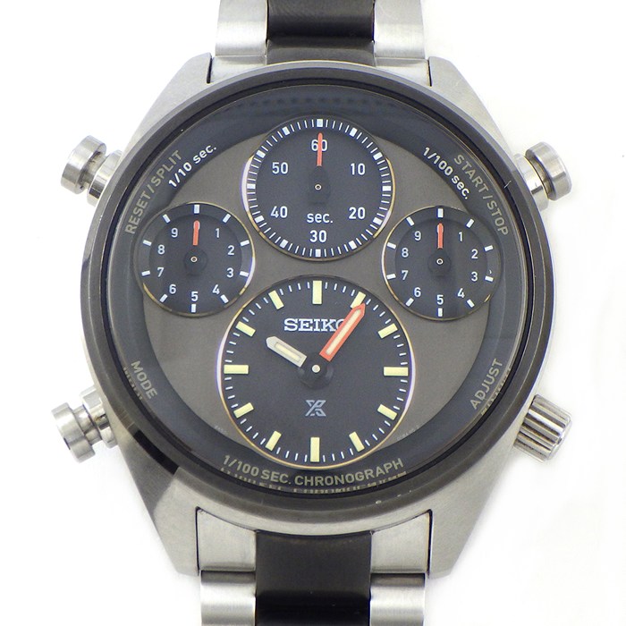 【3％OFFクーポン★7周年記念セール】 セイコー SEIKO 腕時計 プロスペックス アナログクオーツクロノグラフ 40周年記念限定モデル SBER005/8A50-00C0 クロノグラフ 夜光針 夜光インデックス ストップウォッチ ブラウン/ブラック文字盤 SS ソーラー 【箱・保付き】 【中古】