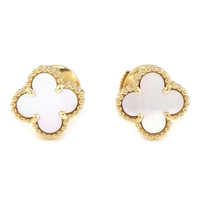 樂天商城 - ヴァンクリーフ＆アーペル Van Cleef & Arpels ピアス スウィートアルハンブラ VCARA44800 ホワイト シェル K18YG 【中古】