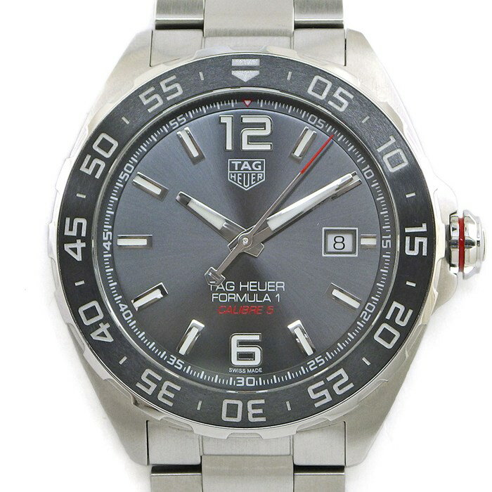 【3％OFFクーポン★7周年記念セール】 タグ・ホイヤー TAG Heuer 腕時計 フォーミュラ1 キャリバー5 WAZ2011.BA0842 サンレイ グレー文字盤 回転ベゼル 夜光インデックス 夜光針 SS セラミック 自動巻き 【箱・保付き】 【中古】