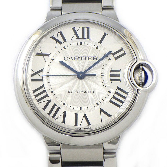 【3％OFFクーポン★7周年記念セール】 カルティエ Cartier 腕時計 バロンブルー WSBB0048 ギョーシェ シルバー文字盤 ローマンインデックス SS 自動巻き 【箱・保付き】 【中古】