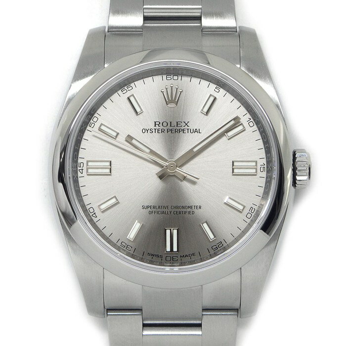 【3％OFFクーポン★7周年記念セール】 ロレックス Rolex 腕時計 オイスターパーペチュアル 116000 ルーレット刻印 ランダムシリアル サンレイ スレート文字盤 SS 自動巻き 【箱・保付き】 【中古】