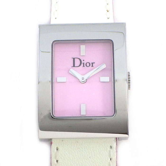Rakuten - 【30日限定★ポイント3倍】 クリスチャンディオール Christian Dior 腕時計 マリス D78-109 ピンク文字盤 SS 革 クオーツアナログ 【中古】