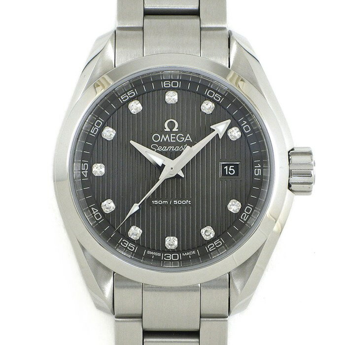 オメガ OMEGA 腕時計 シーマスター アクアテラ 150M 231.10.30.60.56.001 デイト 11ポイント ダイヤインデックス ストライプ グレー文字盤 SS クオーツアナログ 【中古】