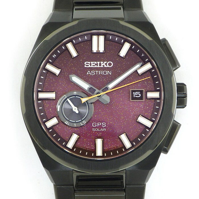 【5日限定★対象品3％OFF＆全品P3倍】 セイコー SEIKO 腕時計 アストロンネクスター Starry Sky SBXD029/3X62-0AG0 2025 1500本限定モデル (うち国内500本) ラメ パープル文字盤 デイト 夜光針/インデックス パワーリザーブ表示 チタン ソーラー 【箱・保付き】 【中古】