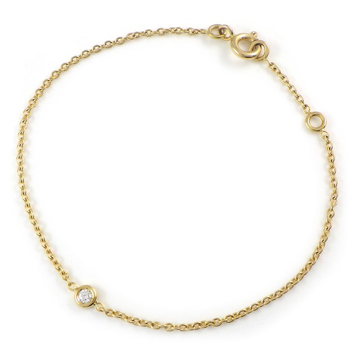 【25日限定★ポイント3倍】 クリスチャンディオール Christian Dior ブレスレット ミミウィ 1ポイント ダイヤモンド K18YG 【中古】
