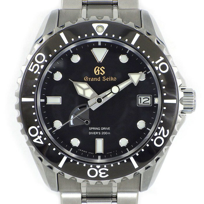 グランドセイコー Grand Seiko 腕時計 スポーツコレクション SBGA463/9R65-0EE0 ブラック文字盤 デイト 夜光針/インデックス パワーリザーブ表示 回転ベゼル チタン スプリングドライブ 【箱・保付き】 【中古】