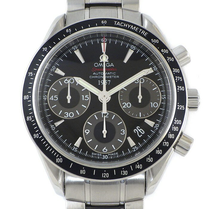 オメガ OMEGA 腕時計 スピードマスター デイト ジャパンリミテッド 323.30.40.40.01.001 日本限定2009本 クロノグラフ タキメーター スモールセコンド 夜光 ブラック/グレー文字盤 SS 自動巻き 【OH済み】 【中古】