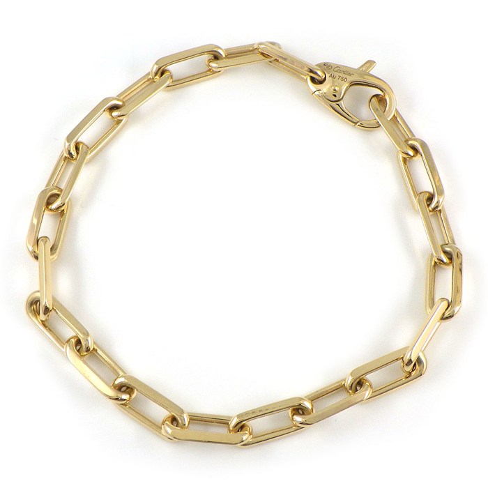 【最大2万円OFFクーポン配布中】 カルティエ Cartier ブレスレット サントス ミディアム B6021300 チェーン K18YG 【箱・保付き】 【中古】